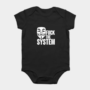 Fuck the system vendetta Baby Bodysuit